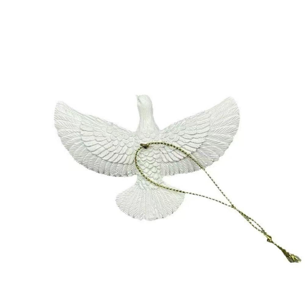 Смола Рождественские Голуби Мира Кулон Резной Дизайн Белый Рождественская Елка Голубь Украшение Имитация Голубей Мира Брелок Подарок