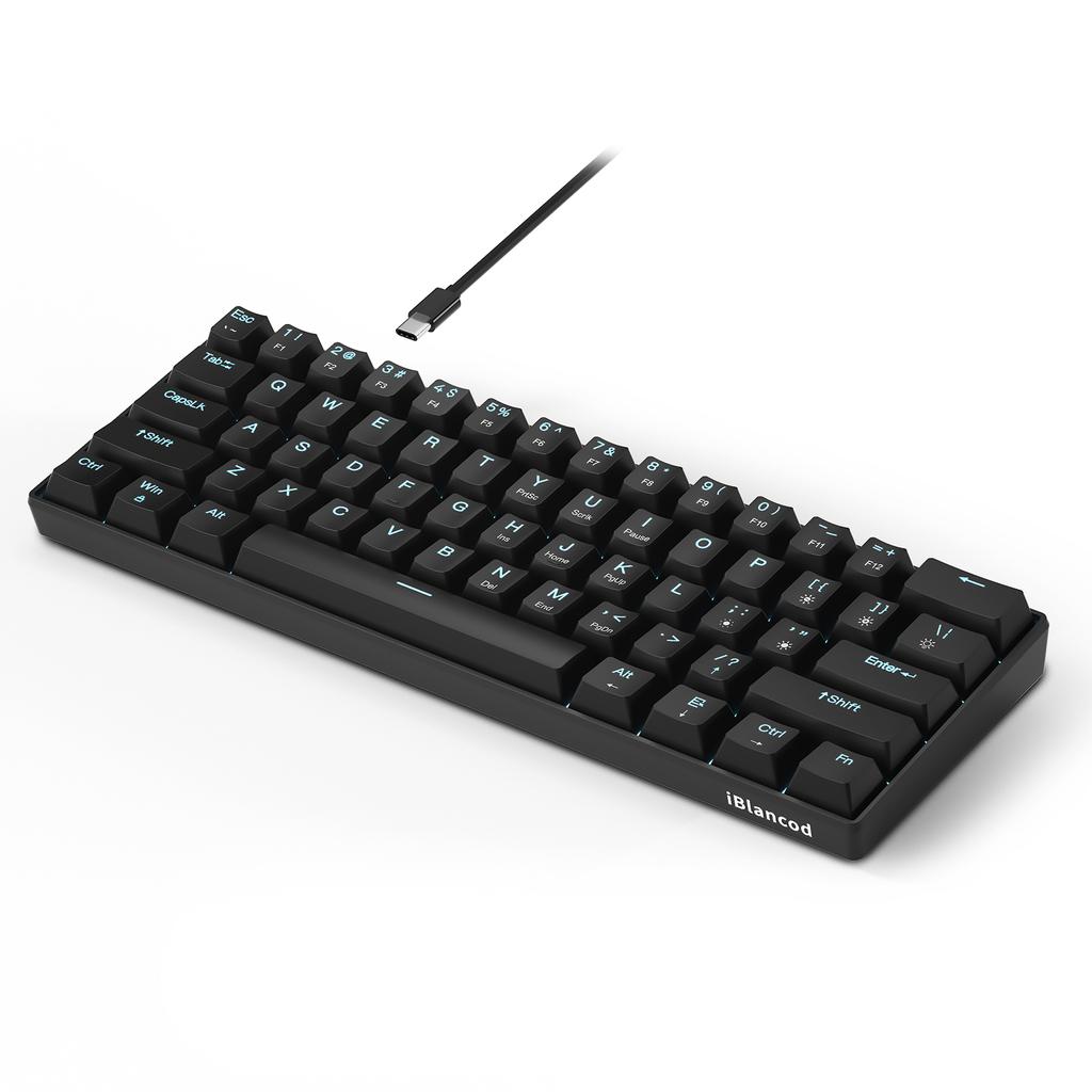 OUTEMU USB Wired 61 key Mechanical Keyboard LED Backlit Supports hot swap Blue Switch   Red Switch