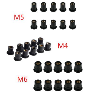 10 шт. простая установка M4/M5/M6 метрическая резиновая гайка для крепления обтекателя ветрового стекла мотоцикла