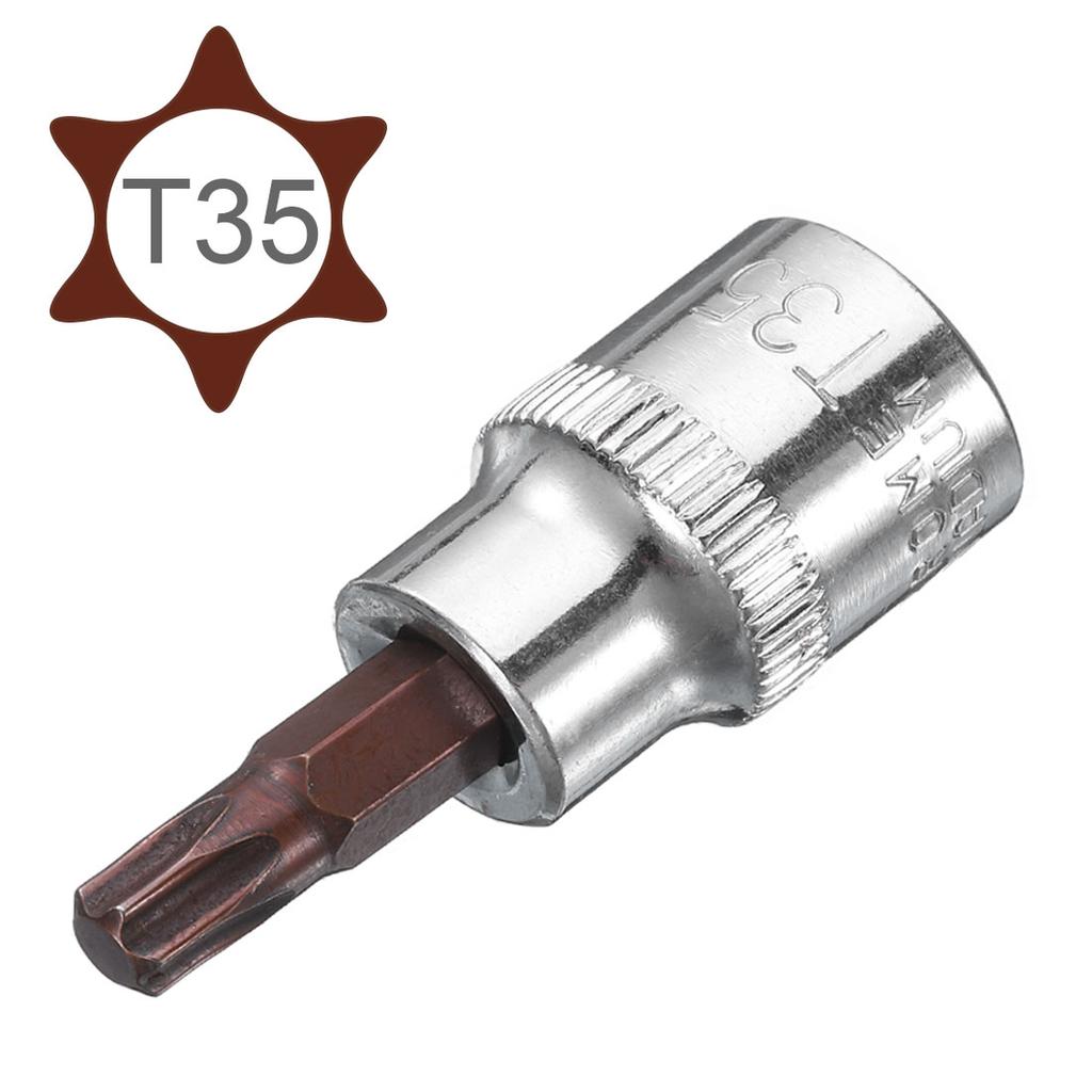 2 шт. 3/8" Привод T35 T25 T15 T10 H7 Шестигранный Torx Битовая розетка Сталь S2 CR-V Гаечный ключ Трещотка Socket Wrench Длина 2" Ручные инструменты