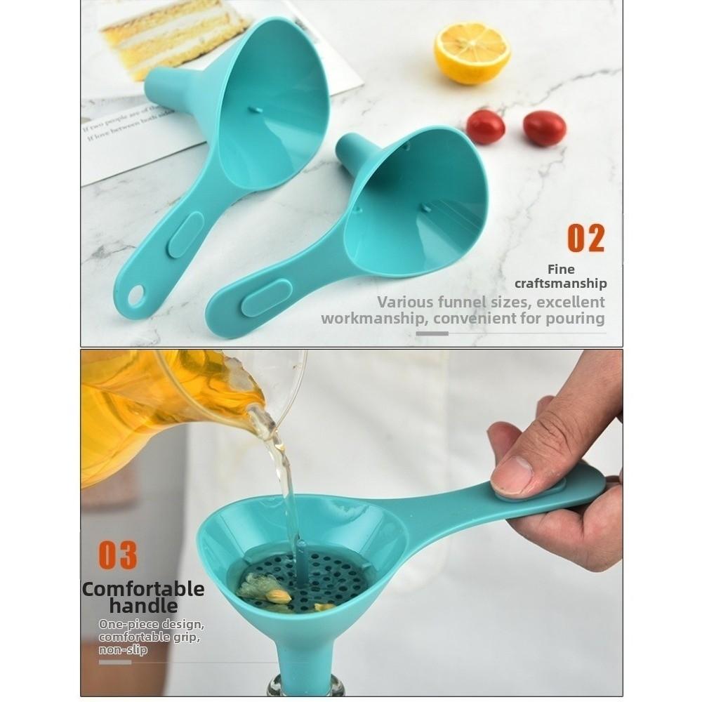 BPA-Free Liquid Transfer Funnel Food Grade Plastic Egg Separator Funnel Combo Filtering Powders