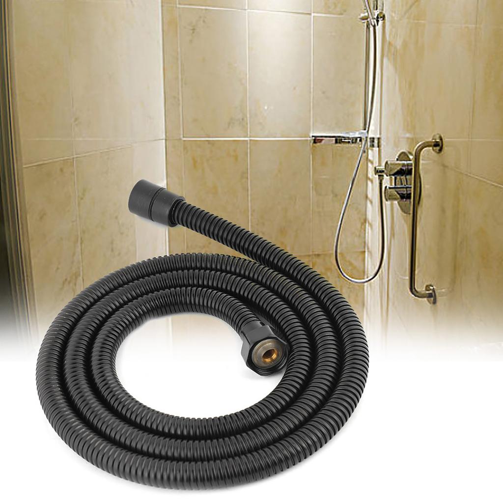 59in Long Stainless Steel Black Flexible Replacement Shower Head Hose G1 2