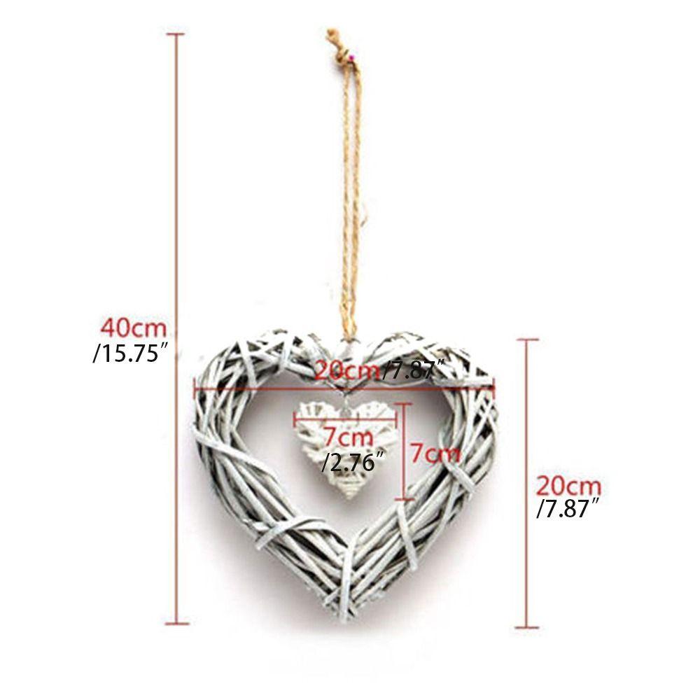 DIY Heart-shaped Pendants Wall Hanging Artificial Woven Wreaths  Wedding