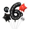 Racing Series Star Aluminum Film Digital Balloon Birthday Party Decoration Set Infield Arrangement