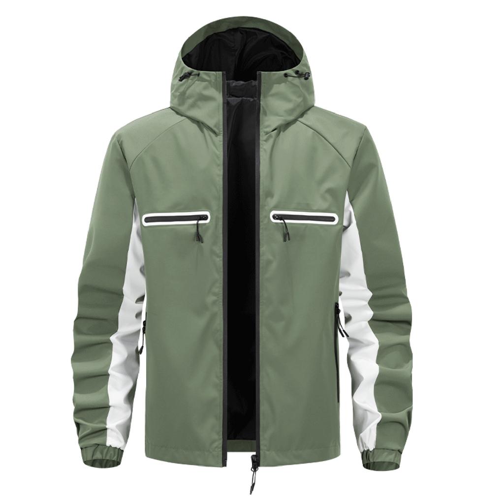 Men'S Loose Jacket Fashionable Multi Pocket Hooded Jacket