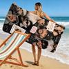 Bad Bunny Star Print Beach Towel, Large Soft Quick Dry Towel for Beach Camping Swimming