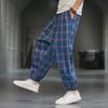 Men's Chinese Retro Tang Suit Ice Silk Wide-Leg Casual Trousers