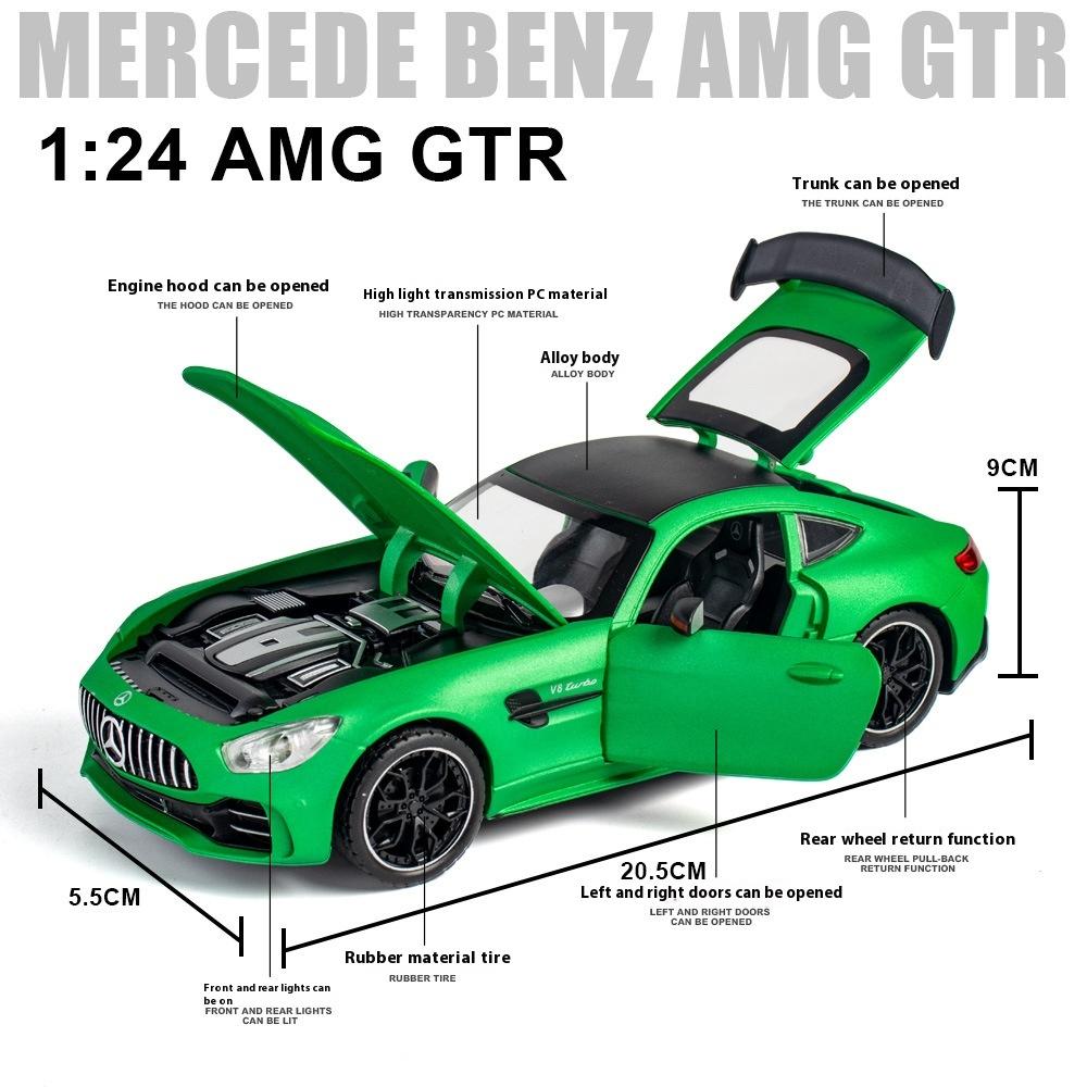 1/24 Scale Simulation Mercedes Benz GT AMG Alloy Sports Car Diecast Model Decorative Trendy Ornaments for Friend Gift Collection