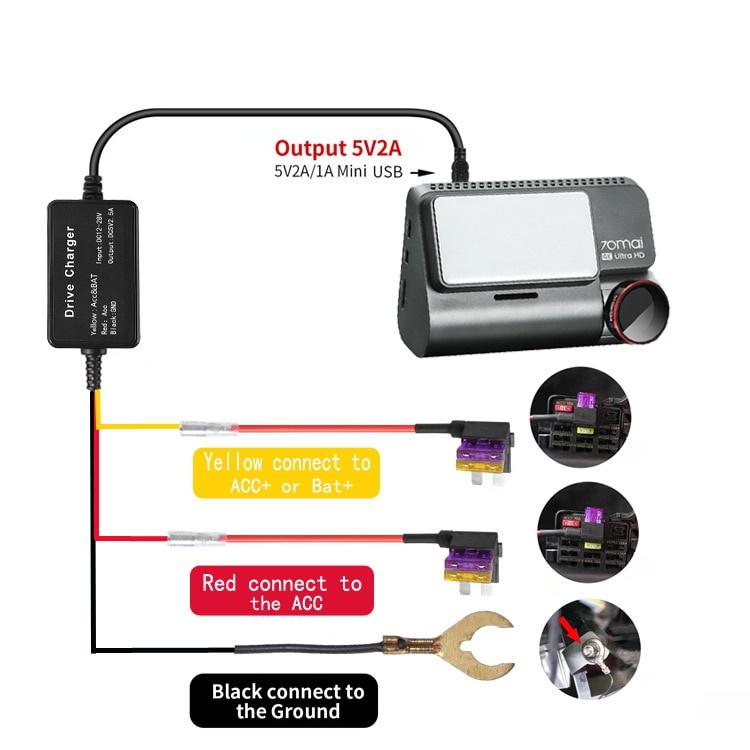 70Mai для Micro Usb кабель для наблюдения за парковкой для 70Mai 4K A800S A500S D06 D07 D08 M300, комплект проводов UP02 для автомобильного видеорегистратора, 24-часовой монитор парковки