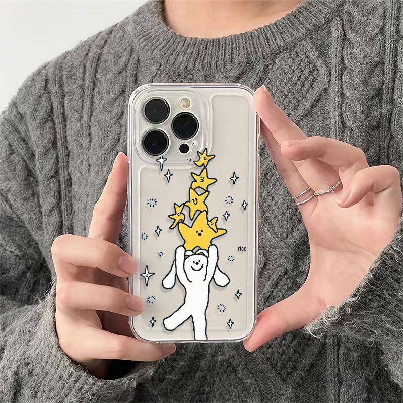 Прозрачный противоударный чехол на космическую тематику для Apple iPhone 13, 14, 15, 16 и 17 Pro Max - Звездный дизайн для любителей домашних животных