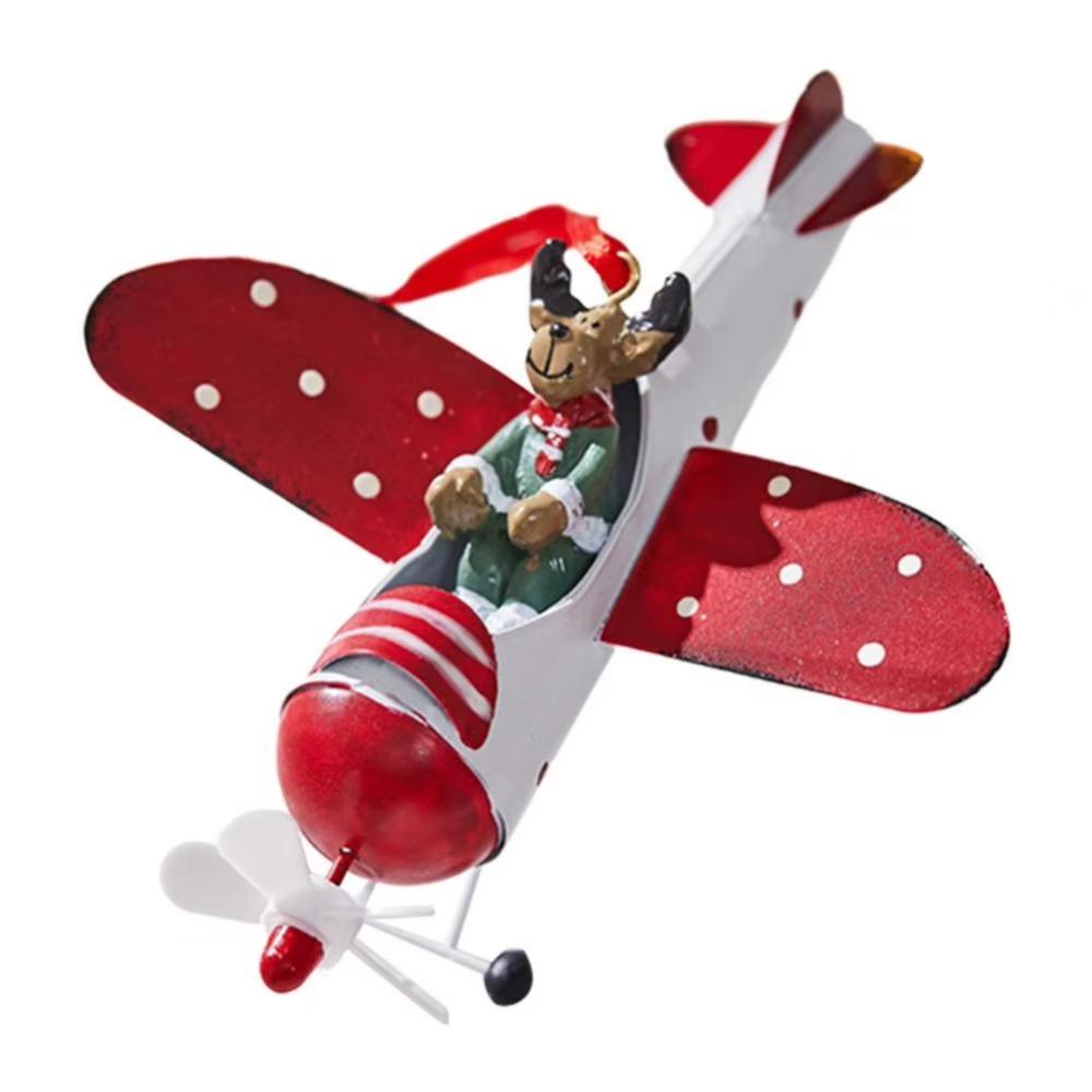 Hot Air Balloon Christmas  Airplane Pendant Iron Snowman Hanging Ornaments  Holiday