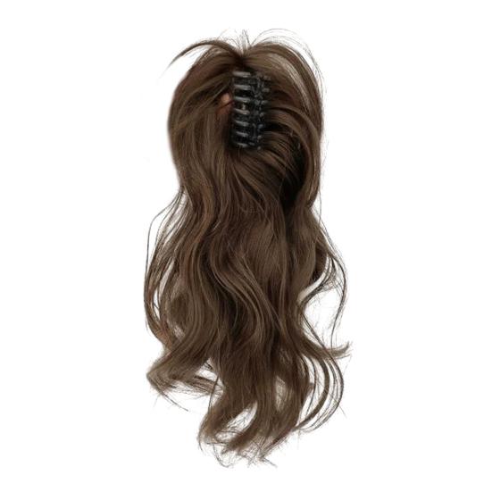 Women Curly Ponytail Extension Hairpiece with Claw Clip Fluffy Natural High Temperature Fiber Messy High Ponytail Long Wavy Wig Synthetic Hair