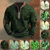 Men's St. Patrick's Day Vintage Casual Zip Sweatshirt Outdoor Casual Top