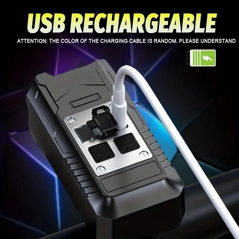 Bicycle Flashlight 9 LED Bike Lamp Type-C Rechargeable Bike Light Ultralight Handlebar Lights Waterproof Cycling Lantern
