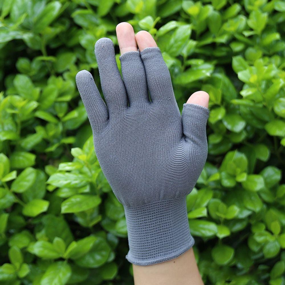 Эластичные противоскользящие перчатки для рыбалки, открытые спортивные/велосипедные перчатки с тремя пальцами, весенне-летние перчатки, солнцезащитные варежки для вождения