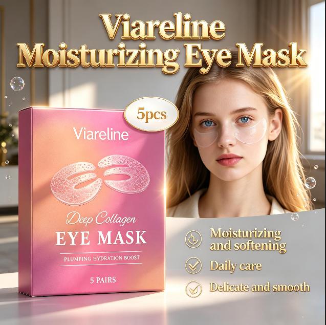 Viareline moisturizing eye mask moisturizes and softens the skin around the eyes, daily care, delicate, smooth and light eye mask 5pcs
