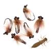6PCS #8 Weighted Fly Fishing Lure Bait Dragon Fly Nymph Insect Worm for Trout Perch Bass Carp
