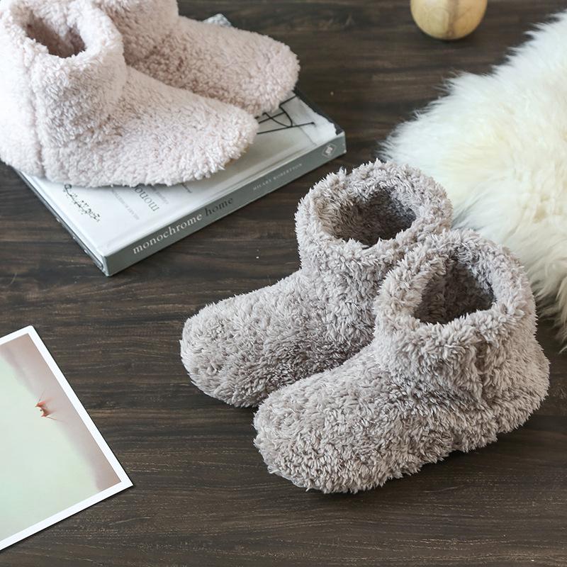 Winter Shoes Womens Home Slippers Warm Plush Indoor Floor Shoes Comfortable Furry Slides Women Socks Boots Unisex House Footwear