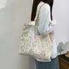 Gentle Style Small Floral Single-shoulder Bag Women's Handbag, Zipper Bag Artistic and Fresh Fabric Bag