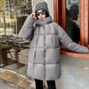 Женские пуховики на хлопковом наполнителе Мягкая одежда-хлебушек Осенне-зимняя Последняя модель С капюшоном Утепленная Студенческая хлопковая куртка Длинная хлопковая куртка
