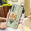 Durable Ring Phone Case For Tecno Camon17P Phone Holder Silicone Waterproof Dirt-resistant Flower Oil Painting Lanyard