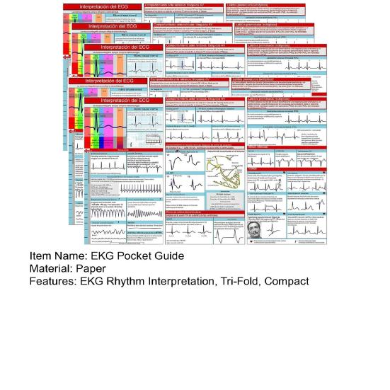 Карманный справочник ЭКГ Интерпретация ритма ЭКГ Двусторонняя карманная справочная карта Tri-Fold Study
