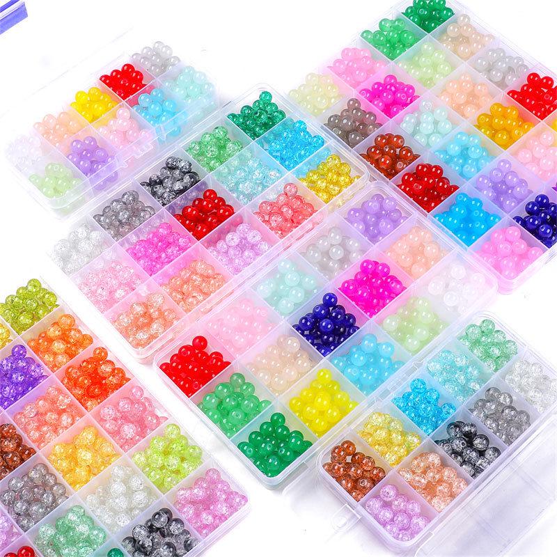 8 мм стеклянные желейные двойные круглые бусины набор для браслетов своими руками ювелирные аксессуары