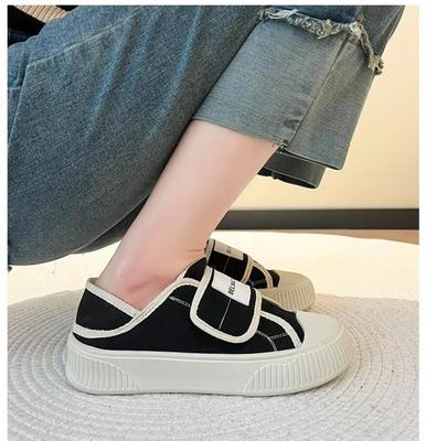 Модные парусиновые туфли женские осенние новые модные легкие туфли на толстой подошве удобные туфли на плоской подошве для прогулок на открытом воздухе повседневная обувь