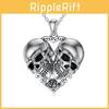 Skull Geometric Silver Pendant Necklace  Alloy Material Fashion Decoration Gift