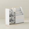 Toy Shelf, Children's Room Shelf with 6 Bins, Book Storage, Rolling Box, 100 x 30 x 80 cm, MDF, Steel, White