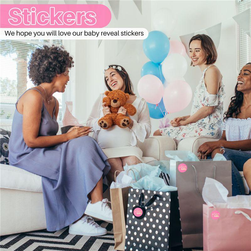 ABJI-48 Pieces Gender Reveal Stickers Games Team Boy & Team Girl Perfect Gender Reveal Party Supplies Boy And Girl Stickers