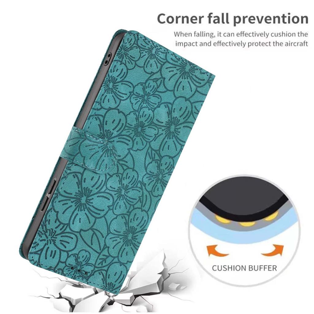For Honor 400 Smart 5G Flip Case Cherry Blossom Pattern Leather Wallet Stand Phone Cover with Wrist Strap