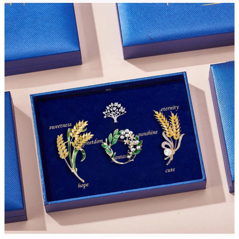 Elegant Wheat Ear Brooch Women Alloy Lapel Pin Minimalist Fashion Accessory Gift Valentines Day Occasions