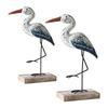 Sea Bird Figurine Collectible Retro Style Nautical Table Centerpiece Wooden Sculpture Desktop Ornament for Shelf Bedroom Cabinet