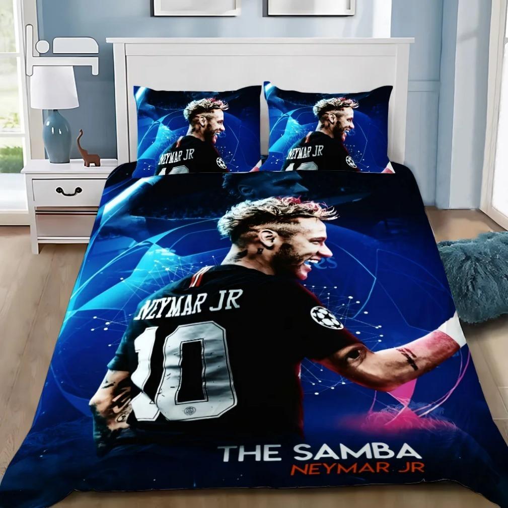 Football Star Neymars Bedding Set Football Star High Definition Printing Duvet Cover Pillowcase Single Double Large Size