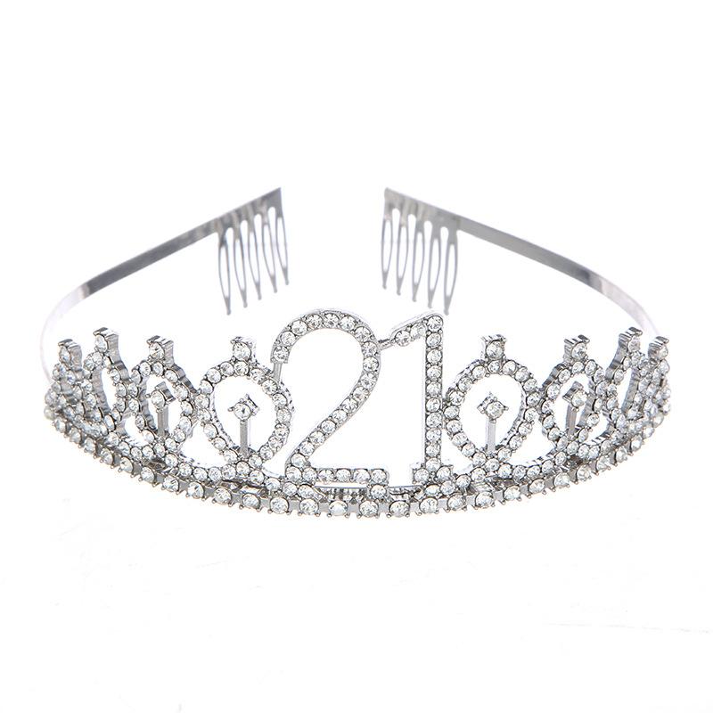 Модный сплав цифровая корона ободок со стразами корона на день рождения головной убор для мальчишника выпускной бал аксессуары для волос