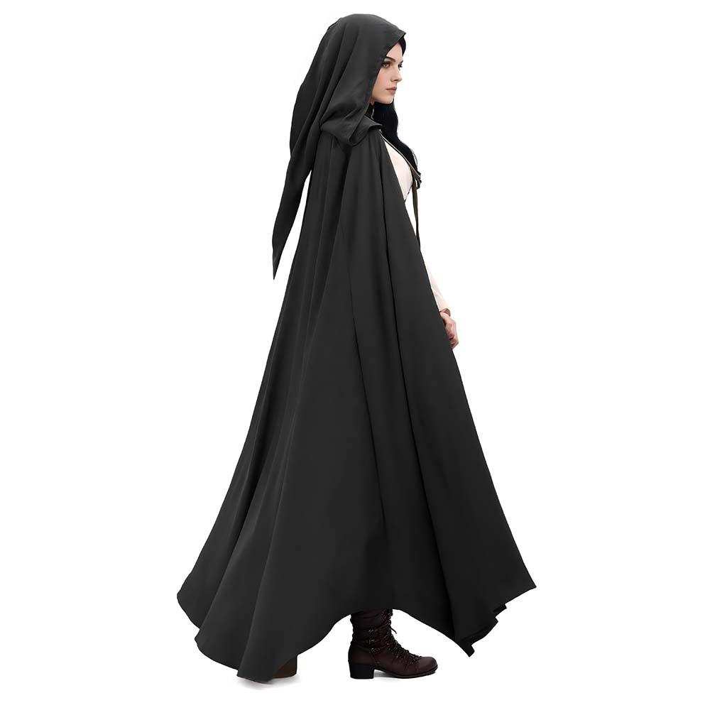 Medieval Renaissance Knight Robe Vintage Cape Halloween Cosplay Suit Hooded Cape