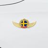 Delicate Car 3D Ornamental Waterproof Sticker Anti-rust Wing Crown National Flag 3D Emblem for Automobile