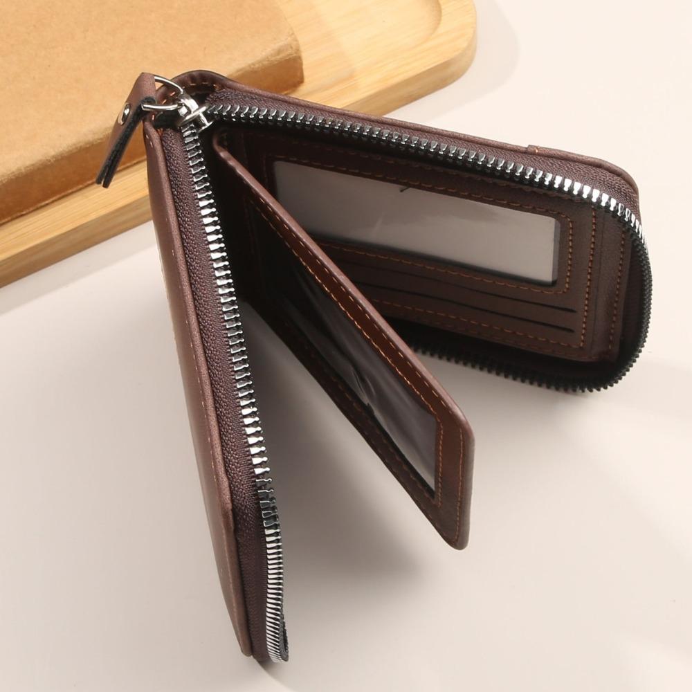 Мужские короткие кошельки ПУ на молнии кошелек для монет складные деловые кошельки повседневная сумка-клатч зажим для денег подарок многокарточный ID-кошелек держатель для карт