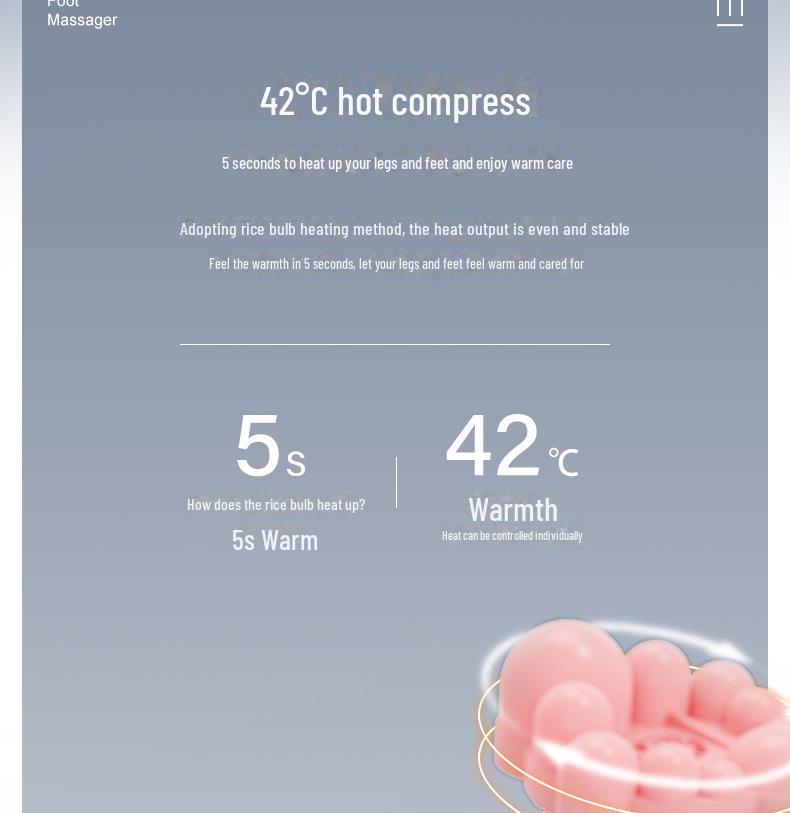 Многофункциональный массажер для ног и ступней с дистанционным управлением, функцией прогрева и разминания