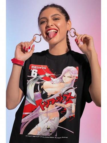 Triage X Waifu Black T-Shirt, Sexy Anime Girl Graphic Tee Japanese Manga Style