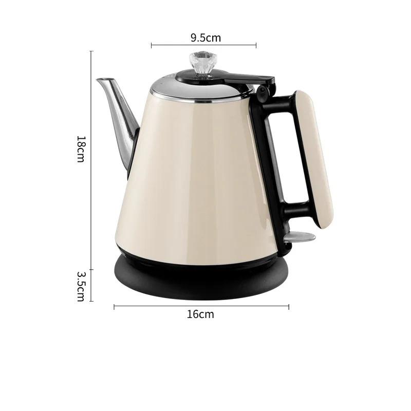 Электрический чайник 1 шт., утолщенная нержавеющая сталь 304, длинный носик, двухслойный, автоматическое отключение, защита от сухого пригорания, чайник для заваривания чая