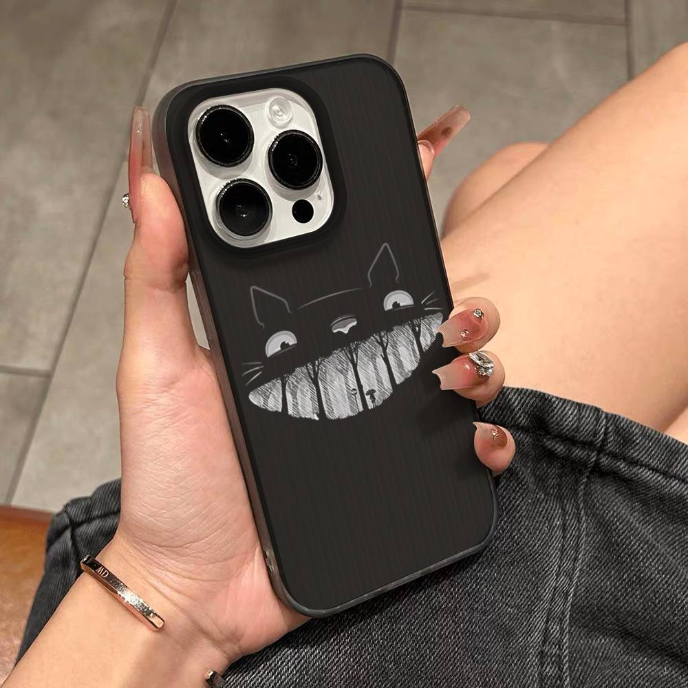 Cartoon Clear Case For-T-T-TotoroS For IPhone 17 16 15 11 12 13 14 Pro Max Plus Pro Corrugated Translucent Back Phone Cover