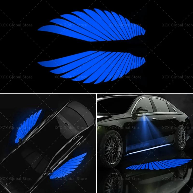 2PCS Car Angel Wings Light Welcome Lights Led Car Laser Lamp White Decoration Ambient Lamps Auto Accessories