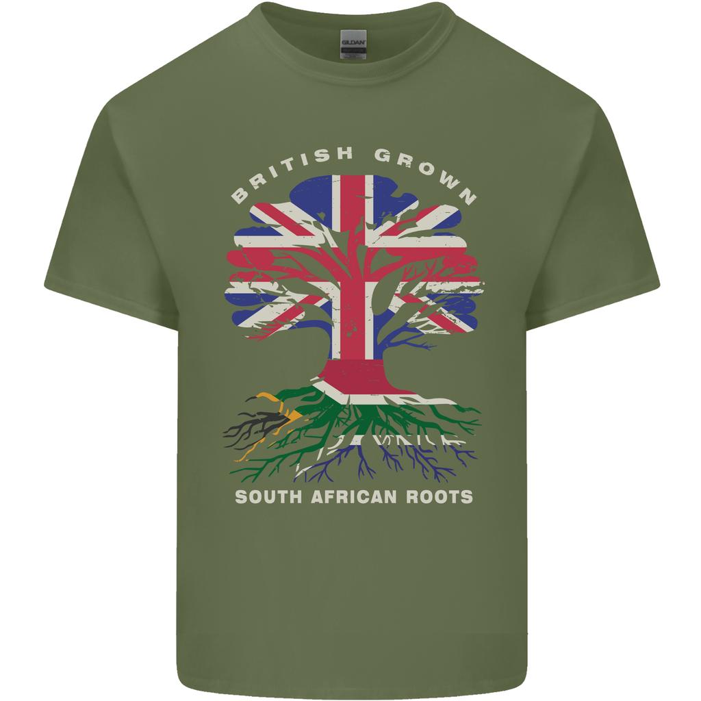 British Grown South African Roots Africa Flag Unisexs Light Cotton TShirt