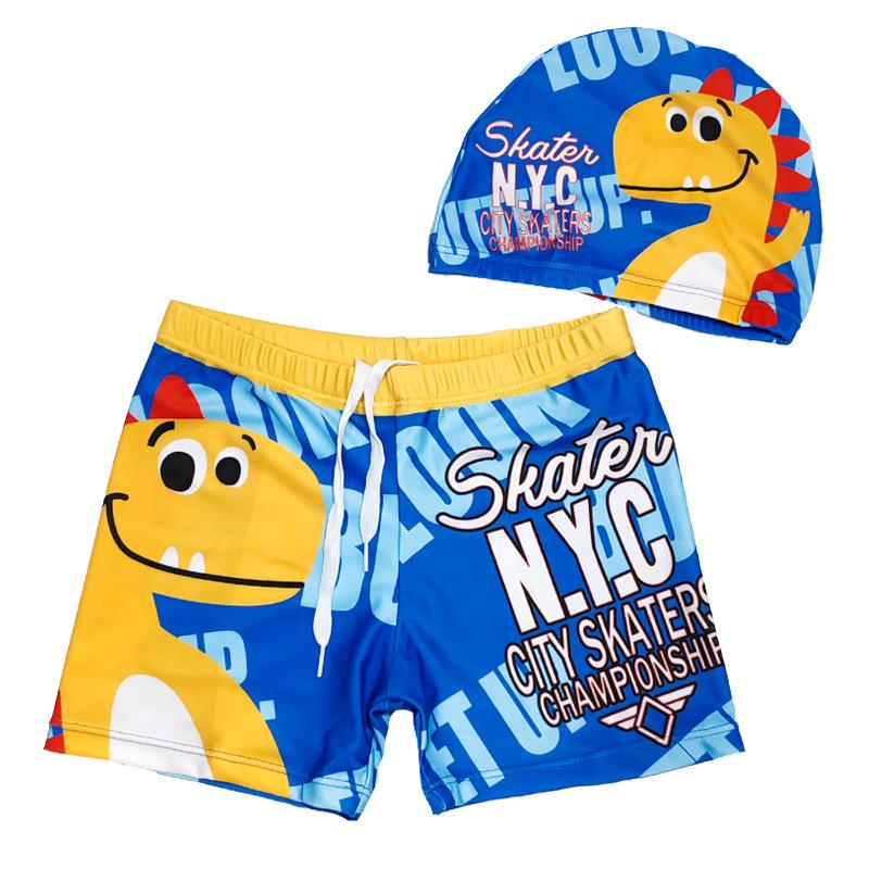 Детские быстросохнущие плавки с мультяшным принтом, плавки с квадратным вырезом для мальчиков