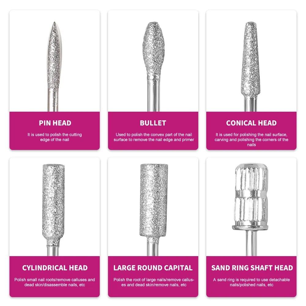 45000RPM Portable Electric Nail Drill Machine Rechargeable Gradient Nails Sander Manicure LCD Display Nail File Pedicure Tool