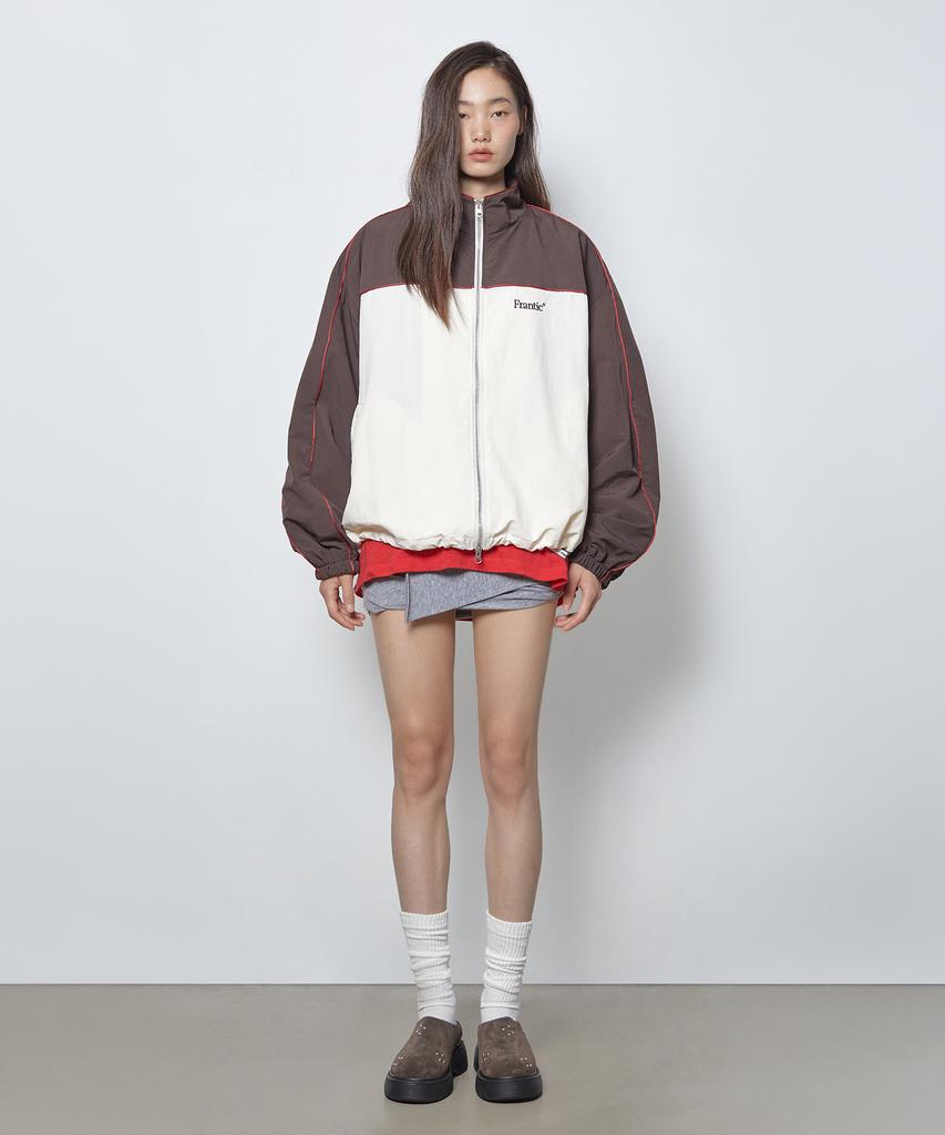 FRANTICSERVICE Classic Trimmed Windbreaker - Brown