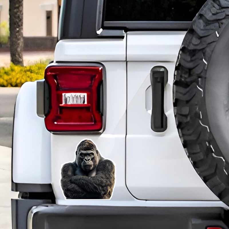 Funny Gorilla Crossed His Hands Car Sticker Waterproof Vinyl Decal on Bumper Rear Window Laptop Self-adhesive Decal For Car Accessories TM241