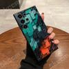 Модный Оранжево-Черный Блочный Чехол Для Телефона Samsung Galaxy S24 Ultra S23 FE S22 S20 Plus A73 A72 A71 A55 A54 A51 A50 A35 A15